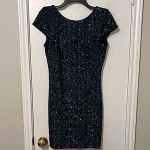 Dress the Population Tabitha Cap Sleeve Sequin Sequin Mini Dress Size M